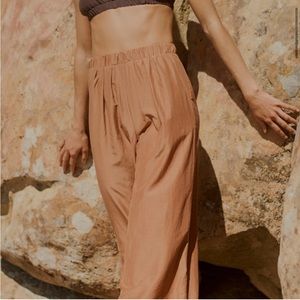 ISO: OZMA wide leg crop in rosehip cotton silk size medium!